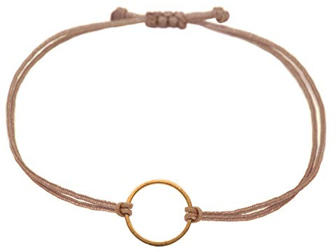 Selfmade Jewelry Armband Damen Roségold Kreis Handgemachtes Makramee-Armbändchen Größenverstellbar Inkl. Geschenk-Verpackung
