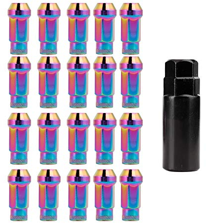 EBTOOLS Dadi Ruota 12X1.25 - Dadi per capocorda 20PCS, Acciaio Inossidabile 304 M12 * 1,25 Ghianda Dadi per capocorda estesi con Chiave