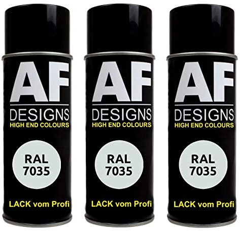Alex Flittner Designs 3x RAL Lackspray Autolack Buntlack Spraydose RAL7035 LICHTGRAU seidenmatt