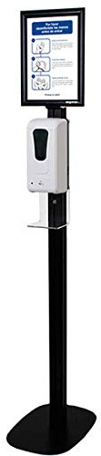Free Standing Stand for Automatic Gel/Liquid Disinfectant Dispenser, Height 154 cm, Includes Frame with A4 Information Sign, Does Not Include Dispenser