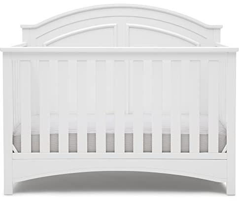 Delta Children Perry 6-in-1 Convertible Crib - Greenguard Gold Certified, Bianca White