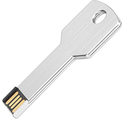 ASHATA Unidad Flash USB con Forma de Llave, Unidad Flash Plateada de 8 GB a 64 GB, Disco de expansión Memory Stick, para Uso en computadora(32 GB)