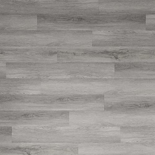 ARTENS - PVC Bodenbelag - Click Vinyl-Dielen GILA - Vinylboden mit Unterlage - Medio - Holzoptik - Hellgrau - 122 cm x 18 cm x 4,5 mm - Dicke 4,5 mm - 1,98 m²/ 9 Dielen- Belastungsklasse 31