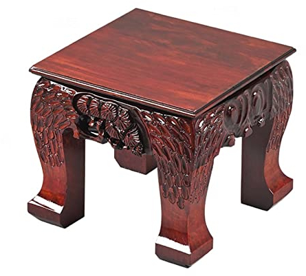 TOMYEUS Vase Bonsai Stand Vintage Square Wooden Vase Aquarium Table Lamp Teapot Base, Home Decoration Display Stand Plant Display Pedestal (Size : S)