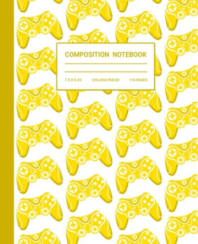 Gaming Composition Notebook: Game Controller Theme Notebook for Girls Boys Kids Teens Students | Yellow Composition Notebbok