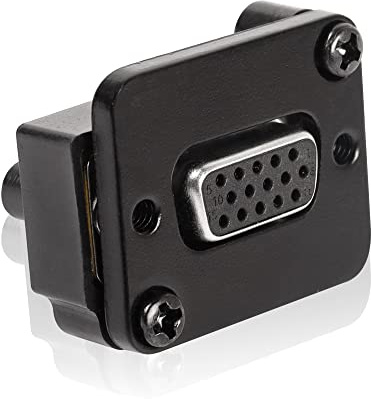 QIANRENON DB15 Panelmontering rak genom kontakt VGA hona till hona paneluttag omvandlare 3 rader 15 hål VGA panelkopplare, överför analog videosignal 1080P