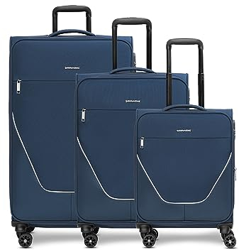 Stratic Koffer-Set 3-teilig für Damen und Herren | Reise-Trolleys 51 x 31 x 76 cm aus hochwertigem, flexiblem Polyester Material | Erweiterbar & Teleskopgriff| taska Serie