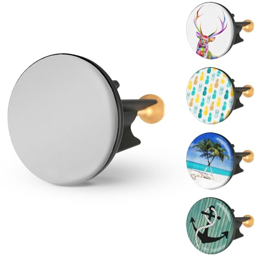 arteneur Waschbeckenstöpsel 40mm Einfaches Silber, Edelstahl | Excenterstopfen mit Edelstahl-Kopf, extra schwere Messingschraube für stabilen Halt, höhenverstellbar 65-85 mm, rostfrei