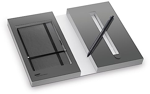 LAMY Set swift Tintenroller schwarz paper Notizbuch DIN A6 Softcover schwarz - inkl. Geschenkverpackung, 1 stück (2er Pack)