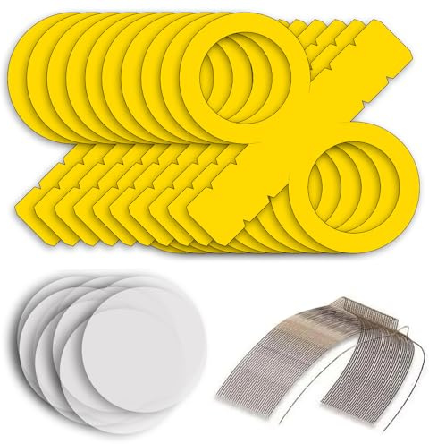 CREATIV DISCOUNT Laternen Bastelset mit 10 Gelben Rundlaternen Rohlingen, 20 runde Transparentpapierzuschnitte, 10 Laternenbügel, Ideal für 10 Martinslaternen