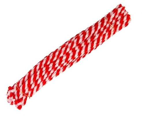 Weihnachten Pfeifenreiniger 250 Stück Bunt Chenilledraht Pfeifenputzer Pfeifenreiniger Bunt zum Basteln, Biegeplüsch Basteldraht für DIY Basteln und Dekorationen für Kinder Erwachsene -Rot Weiße