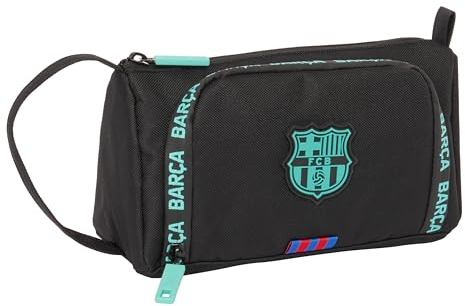 FC Barcelona 3. Team: Federmäppchen mit ausklappbarer Tasche, gefüllt, für Kinder, ideal für Kinder im Schulalter, vielseitig, Qualität und Widerstandsfähigkeit, 20 x 8,5 x 11 cm, Schwarz, Schwarz ,