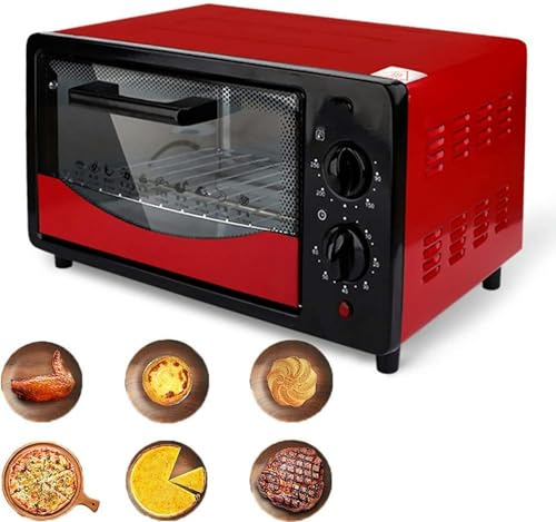 BTURYT Mini Forno da 12 Litri, con Porta in Vetro A Tre Strati, Forno Elettrico da 500 W, Forno Piccolo, Multicocina, Controllo della Temperatura Regolabile, Timer di Scarico Automatico da 60 Minuti