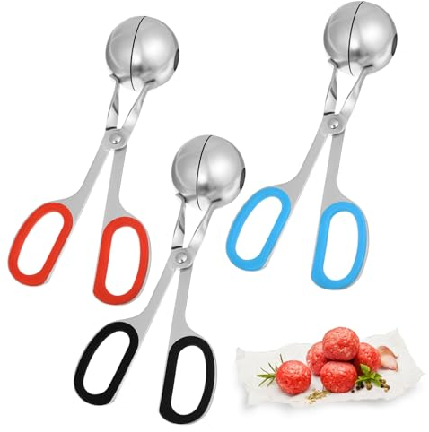 CIYODO 3 Pièces Pelle à Boulettes De Viande Kit De Fabrication De Boulettes à Cake Pops Outils Pour Gâteau Pâte à Biscuits