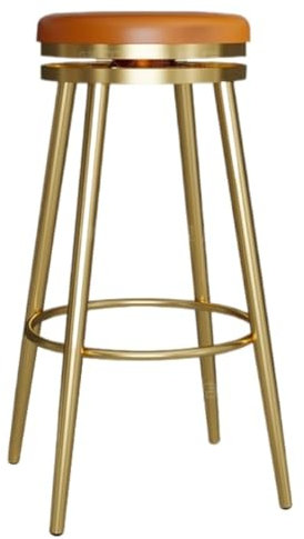 GTOULHH Bar Stühle Bar Stools 1 Stück Drehbare, Mit Samt Gepolsterte Küchen-Frühstücksbarhocker Mit Fußstütze Für Die Küchentheke Zu Hause Barhocker Outdoor(Orange,Sitting Height 75cm)