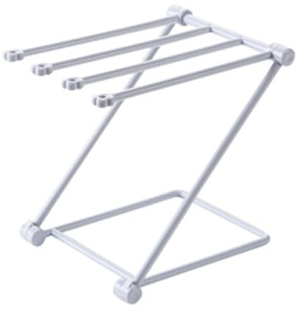 Tyenaza Stendibiancheria a 4 Bracci, Stendino per Strofinacci da Appoggio, Verticale Porta Asciugamani Pieghevole Portasciugamani,Mini Stendibiancheria Pieghevole per Casa (Grigio)