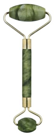Jade Roller Massage Tool, Anti-Aging Natural Facial Jade Stone Kit, Anti Aging Face Massager Kit for Face, Chin, Double Neck (Green)