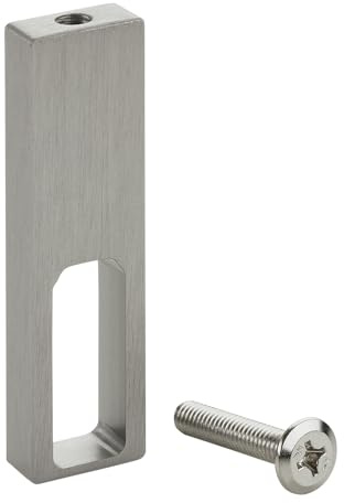 SOTECH Mittelträger NANO matt gebürstet Unterbaumontage | 75 x 20 x 10 mm Aluminium massiv Edelstahloptik Stangenhalter für Designer Schrankrohr