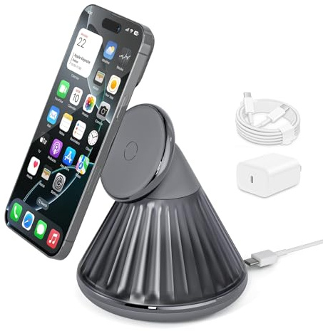 Ladestation für iPhone, Induktive Ladestation für iPhone 16 15 14 13 12 11 Pro Max Serie, Magsafe Wireless Charger mit Nachtlamp