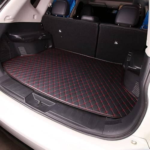 Auto Pelle Tappetini Bagagliaio per Alfa Romeo Giulia 2017, Vasca Baule Tappeto Fodera Bagagli Tappetino Antiscivolo Accessori,Black+Red