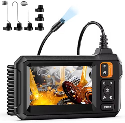 4.3'' HD Endoscope Inspection Camera, Waterproof IP67 Digital Endoscopic Inspection Camera Borescope with Light, 16.5 ft Flexible Cable, Industrial Inspection Tool for Automotive, Home & DIY Gadgets