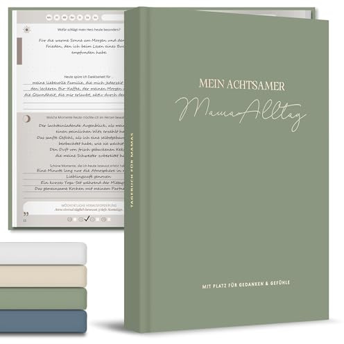 BIROYAL A5 Achtsamkeit Tagebuch für Mama, 10 Minuten Tagebuch für Mamas, Mama Buch zum Ausfüllen, Geschenke für Mamas, Frauen Geschenk, 24 Wochen Dankbarkeitstagebuch, Positive Geschenke