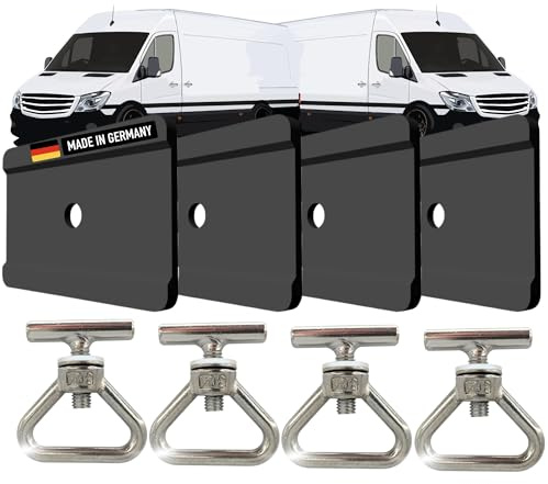 ULROAD Zurrösen zur Ladungssicherung + Führungsbügel Abdeckung Schiene kompatibel mit Mercedes Benz Vito V-Klasse W447 Viano W639 Transporter Sitzschiene Profilschiene Zubehör Innenraum