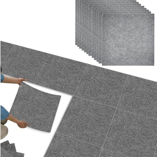 40 Piezas Moqueta Adhesiva para el Suelo, Alfombras de Salon 30 x 30 cm, para Proteger el Suelo de Sillas en Salones, Dormitorios, Oficinas y Hoteles