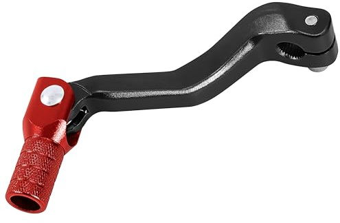 Tunejoy Leva del Cambio Pieghevole per Moto in Alluminio Universale per 50cc 70cc 90cc 110cc 125cc Scooter Pit Bike Dirt Bike Ciclomotore 119x52mm Nero + Rosso