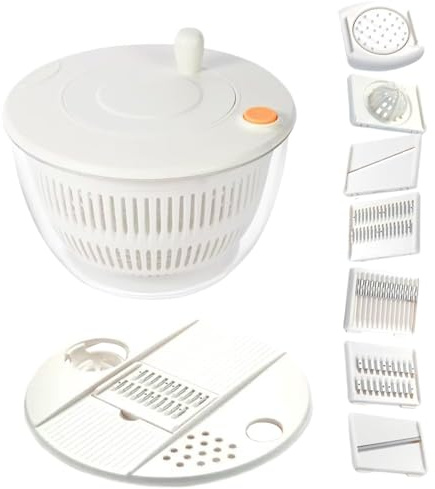 Pruojhw Centrifuga Per Insalata - Asciugatore Verdure Grattugia Affettatrice - Per Lavaggio Centrifuga Colino Grattugia Per Cucina | Da Cucina Per Patate Aglio Frutta Verdura Cetriolo