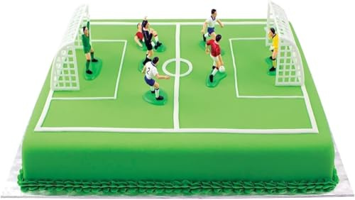 Fußball-Kuchenaufsatz, Fußball-Kuchenaufsätze für Kuchen und Cupcakes, Kuchendekoration, Set mit attraktiven verarbeiteten Fußball-Kuchendekorationen, Fußball-Kuchenaufsatz für Jungen, Cupcake-Topper