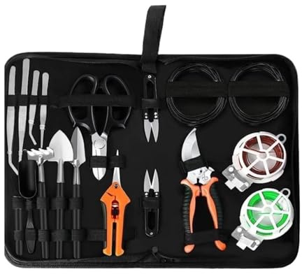 Multifunktionales Bonsai-Baum-Set, 20-teilig, Gartenarbeit, Sukkulenten-Werkzeug-Set, Bonsai-Werkzeug-Set, Garten Spart Energie Und Zeit
