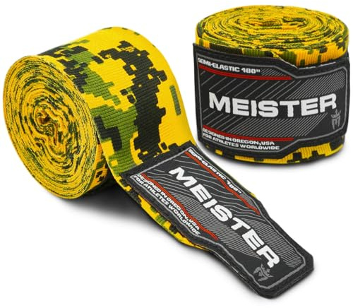 Meister Erwachsene 180 Zoll (457cm) Semi-Elastische Handbandagen für MMA & Boxen (Paar)
