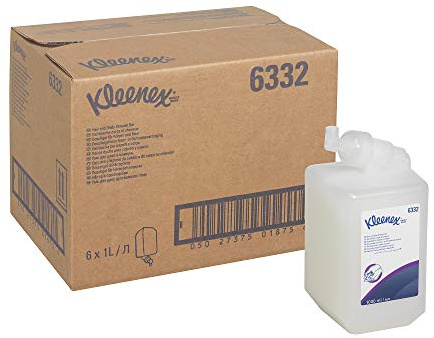 Kleenex Haar- und Körpershampoo - Weiß / 6 Kartuschen x 1 Ltr, 1er Pack (1 x 6 Stück)