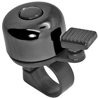 Grenhaven Fahrradklingel, Straßen- und Mountainbike Klingel für Kinder, Erwachsene Fahrrad, Klein Aluminium Lauter Klang, Fahrradhupe für Roller, MTB, BMX für Lenkstangen 1,98-2,4 cm, Schwarz