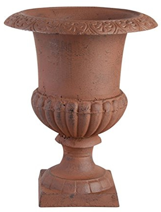 Dehner Pflanzvase nostalgisch, Ø 31 cm, Höhe 44 cm, Gusseisen, edelrostfarben