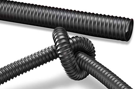 Norres Spiralschlauch, Förderschlauch wärmebeständig, schwarz mit Federstahldraht Ø 50mm, L:10m
