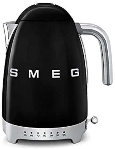 Smeg KLF04BLUK Variable Temperature Kettle 3D Logo Black