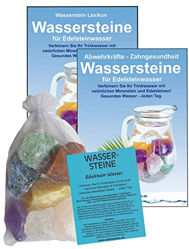 Wassersteine EDELSTEINWASSER Set 300g EDELSTEINE. Steine für innere HARMONIE zum energetisieren. 4-tlg Set zur Wasseraufbereitung und Wasserenergetisierung. Mit Anleitung. 90040