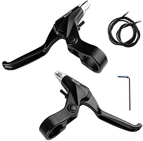 RUJOI Bike Brake Lever Set,1 Pair Aluminum Alloy Bicycle Brake Handle with 2 Set Bike Brake Cable Wire and Housing for Mountain Bike,MTB, Road Bike, Folding Bike, 2.2cm Diameter