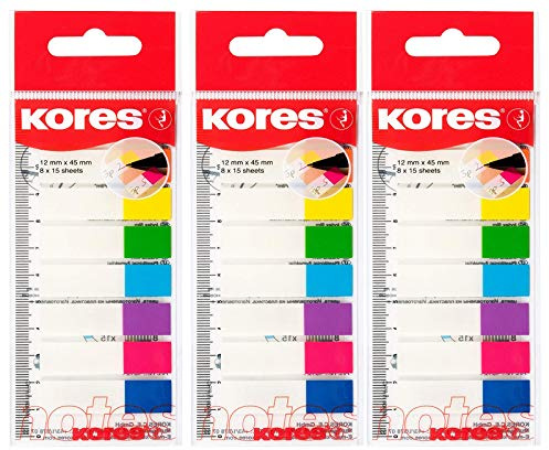 Kores 45121 Pagemarker - Folie, 12 x 45 mm, 3 Päckchen