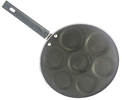 NonStick Mini Uttapam Pan Mini Pancake Maker Mini Crepe pan Idli Pan Pancake Multi-Snack Maker Aluminium Uttapam Tawa Mini Pancake Tava 7 Cavity (275mm)