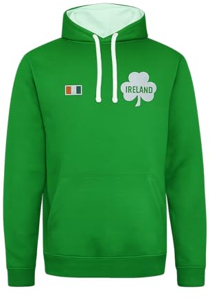 Irland Rugby-Team Six Nations Hoodie – Uni-Pullover Sweatshirt – nicht-offizielle Fanausrüstung für Rugby-Fans – bequeme und warme Bekleidung für Six Nations Turnier, grün, L