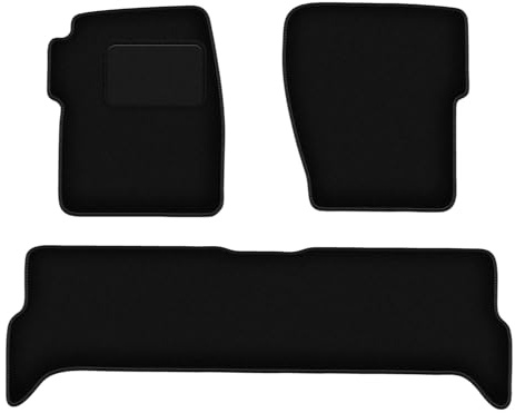 Wielganizator Alfombrillas de Terciopelo Negro para Coche, aptas para Land Rover Discovery II Todoterreno (1998 – 2004), 3 Piezas