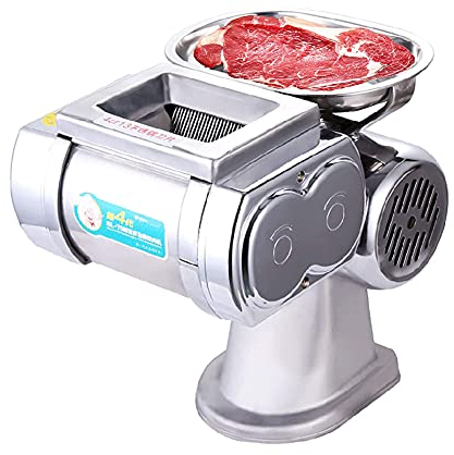 MNSSRN Affettatrice a Base di Carne elettrica, Blade in Acciaio Inox Commerciale Frutta Professionale e antirumore Affettatrice di Manzo Agnello di Manzo,2.5mm
