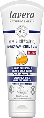 lavera Repair Handcreme – Bio Calendula und Sheabutter – SOS für beanspruchte Hände, langanhaltender Schutz – Vegan, Bio (1 x 75ml)