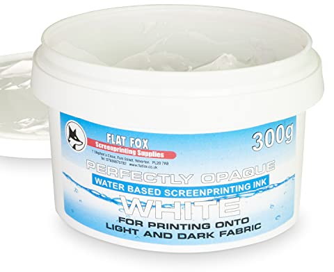 Flat Fox Siebdruck-Tinte auf Wasserbasis (weiß, 300 g)