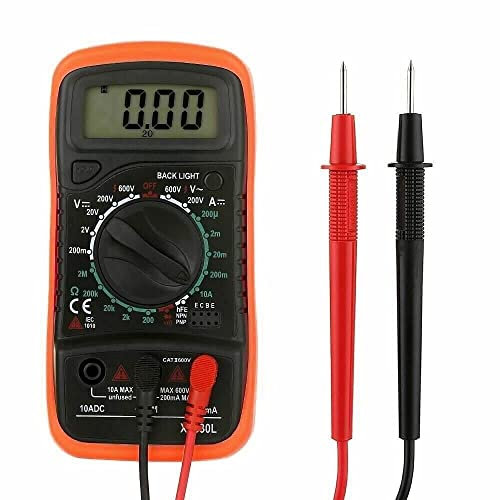 ASPIRE UK Digital Multimeter – AC/DC Voltage Current Tester, 2000 Counts, LCD Backlit Display, Multi-Functional Meter Kit for Electrical, DIY amd Automotive