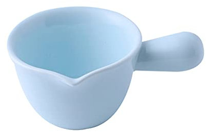 HAODA Bricco per Latte Mini Brocca di Schiuma di Latte in Ceramica 100ml / 3.4oz Latte Brocca Coppa con Manico Latte al Latte Sauce Brocca Brocca Milk Sbara Tazza Semplice (Color : Blue)