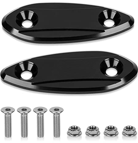Base de Rétroviseur Moto pour R6 et pour ZX6R ZX25R NINJA 650 400 250 300 250sl, PSLER Base D'ailettes de Rétroviseur Latéral Cache(Dimensions de Montage: 4.5cm/1.77inches)